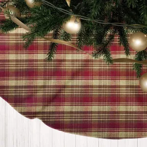 Red, Brown, and Tan Plaid Homespun Country Christmas Tree Skirts