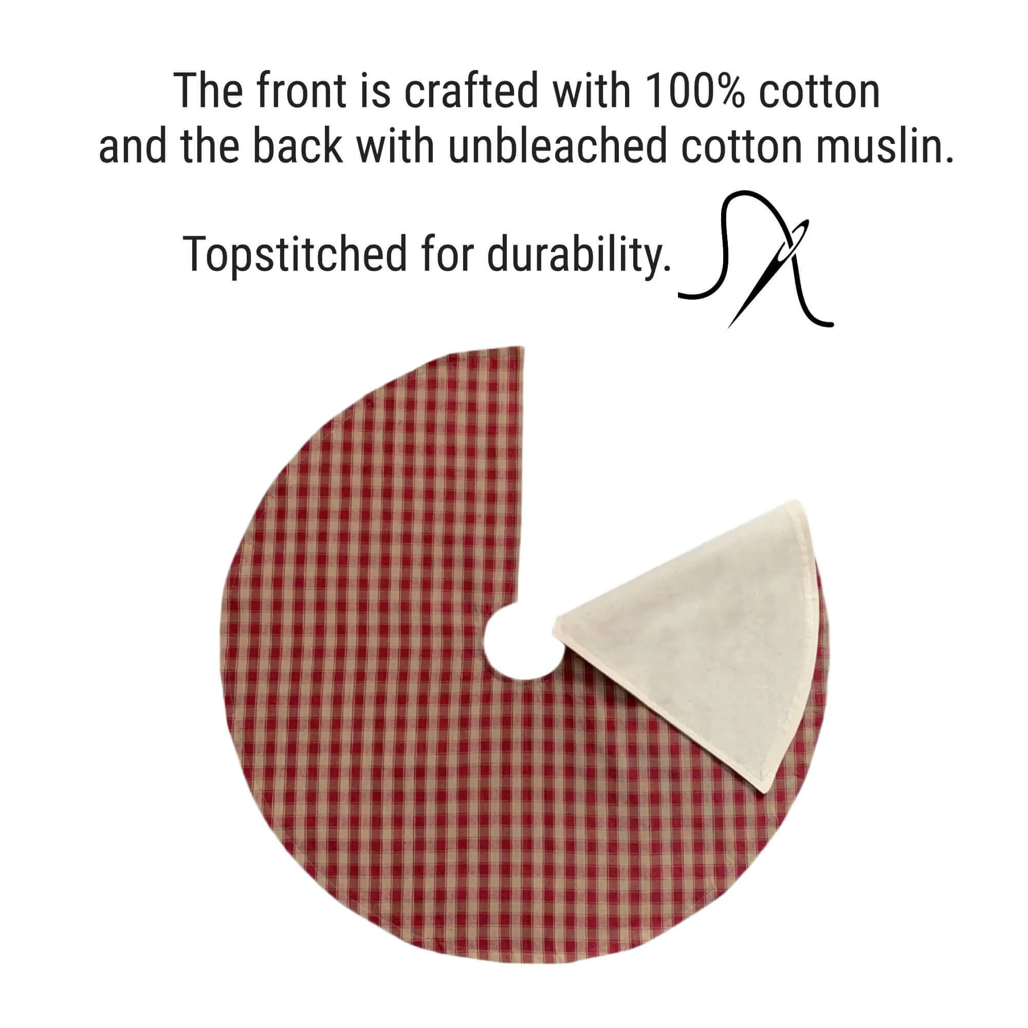 Red, Brown, and Tan Plaid Homespun Country Christmas Tree Skirts