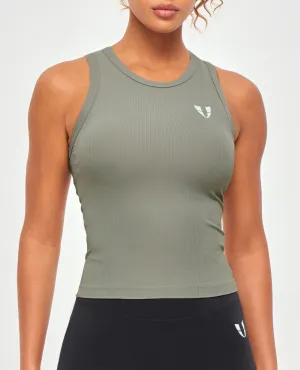 Ribbed Workout Tank - Smoke Blue