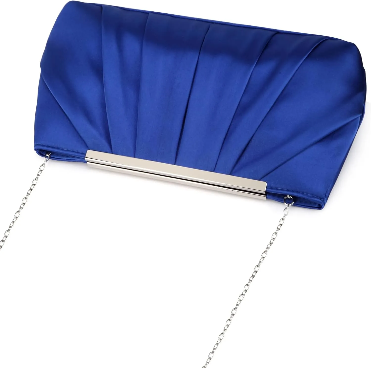 RomanticDesign Elegant Evening Clutch Pleated Satin Bridal Purse Party Prom Banquet Handbag Shoulder Bag