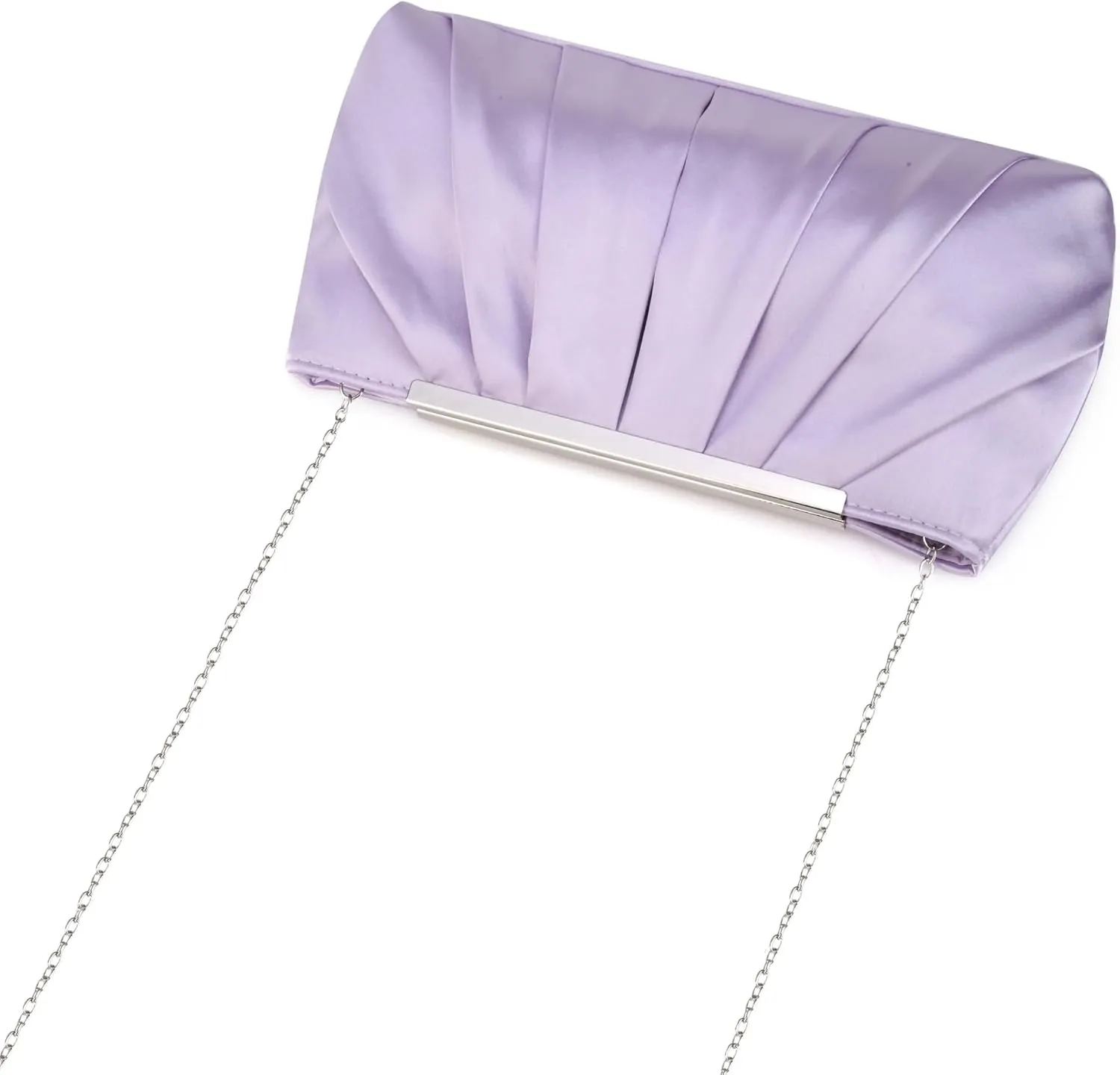 RomanticDesign Elegant Evening Clutch Pleated Satin Bridal Purse Party Prom Banquet Handbag Shoulder Bag