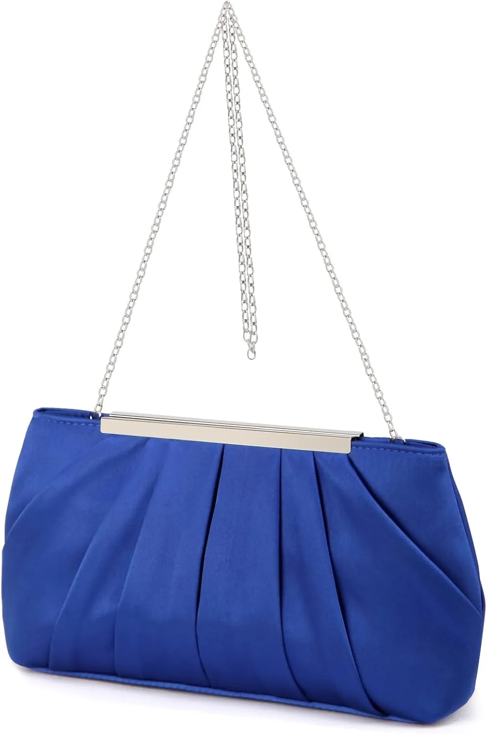 RomanticDesign Elegant Evening Clutch Pleated Satin Bridal Purse Party Prom Banquet Handbag Shoulder Bag