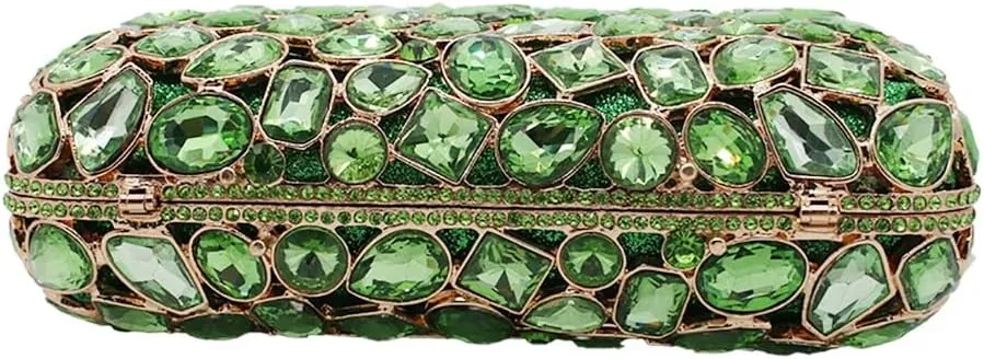 RomanticDesign Glitter Rhinestone Evening Clutch for Women Bling Glass Crystal Bridal Purse Cocktail Prom Party Handbag