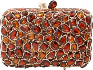 RomanticDesign Glitter Rhinestone Evening Clutch for Women Bling Glass Crystal Bridal Purse Cocktail Prom Party Handbag