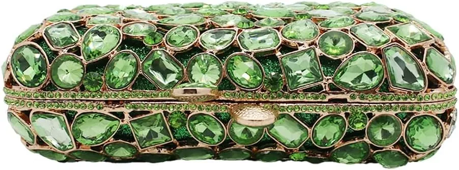 RomanticDesign Glitter Rhinestone Evening Clutch for Women Bling Glass Crystal Bridal Purse Cocktail Prom Party Handbag