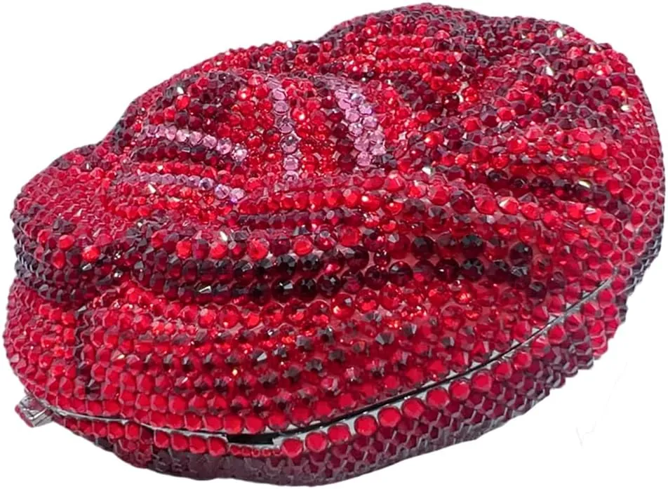 RomanticDesign Women 3D Rose Flower Crystal Evening Clutch Elegant Rhinestone Bride Purse Party Prom Wedding Handbag
