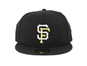 San Francisco Giants 59FIFTY NEW ERA FITTED HATS (BLACK M GOLD M SILVER Gray Under Brim Street Fam)