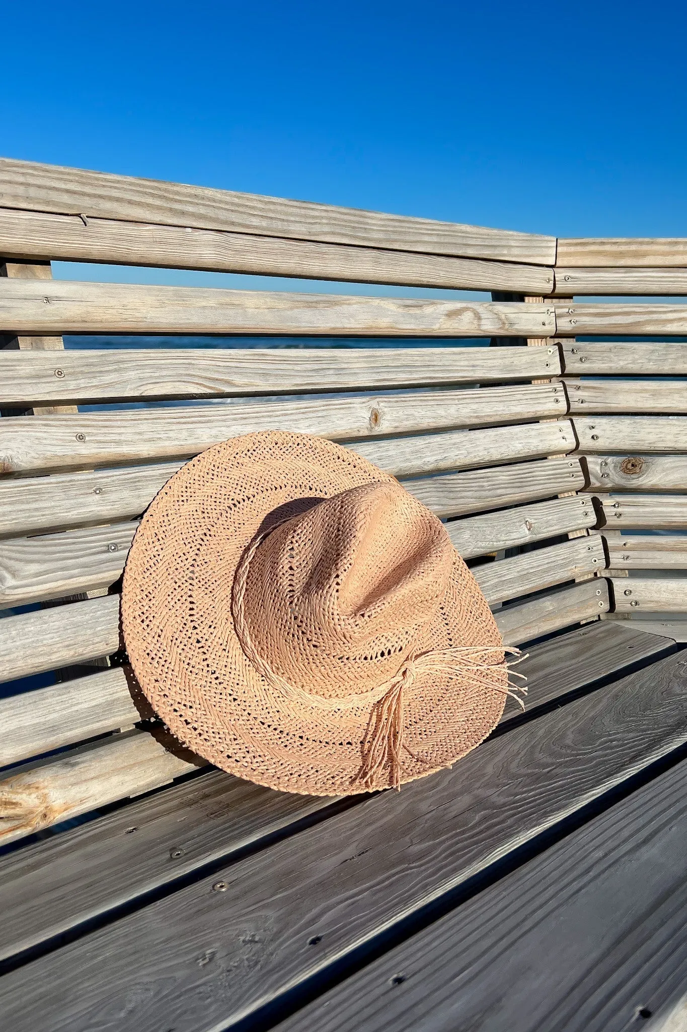 Setting Sun Pink Straw Wide Brim Hat
