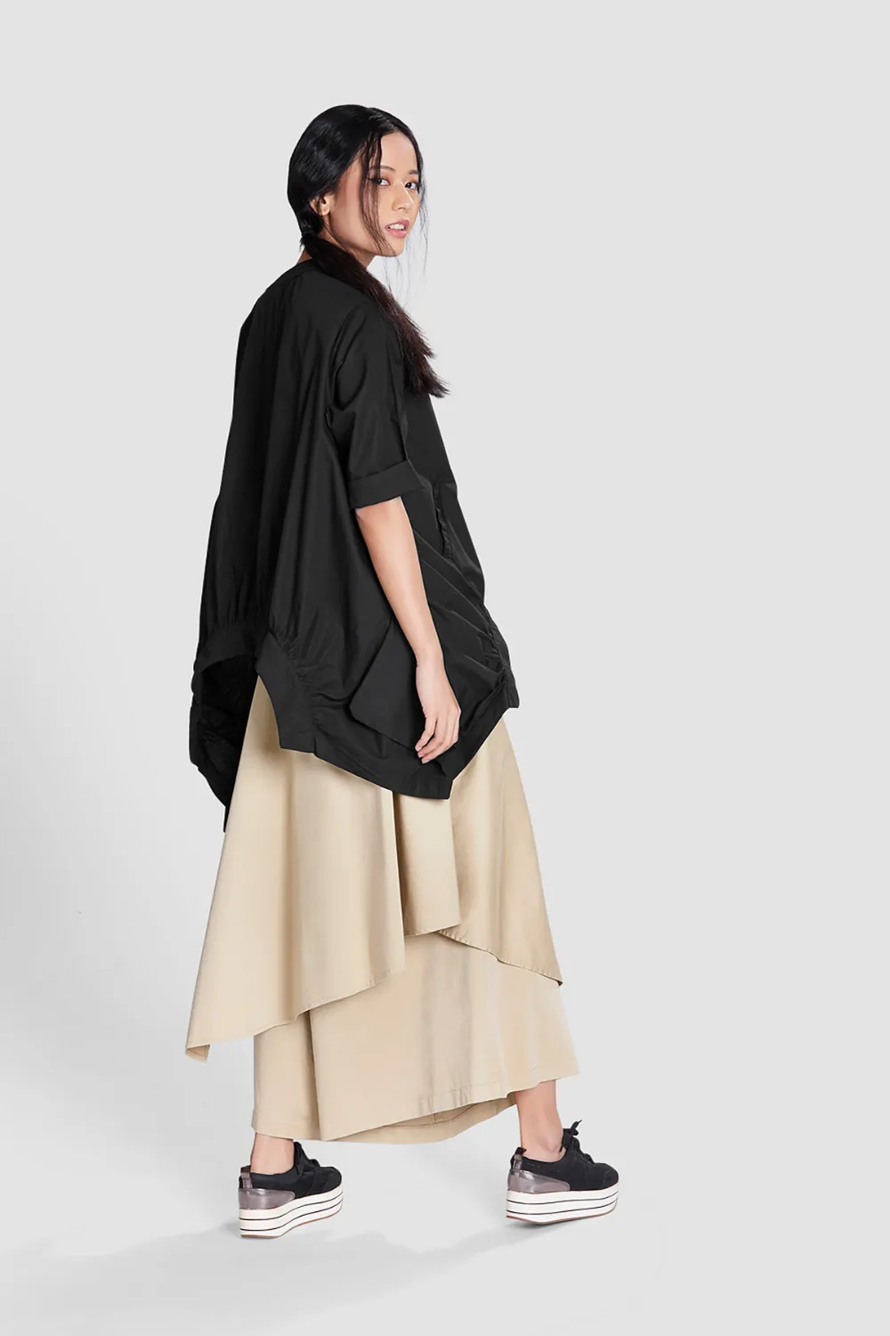 SHIRT WITH SIDE DRAPE