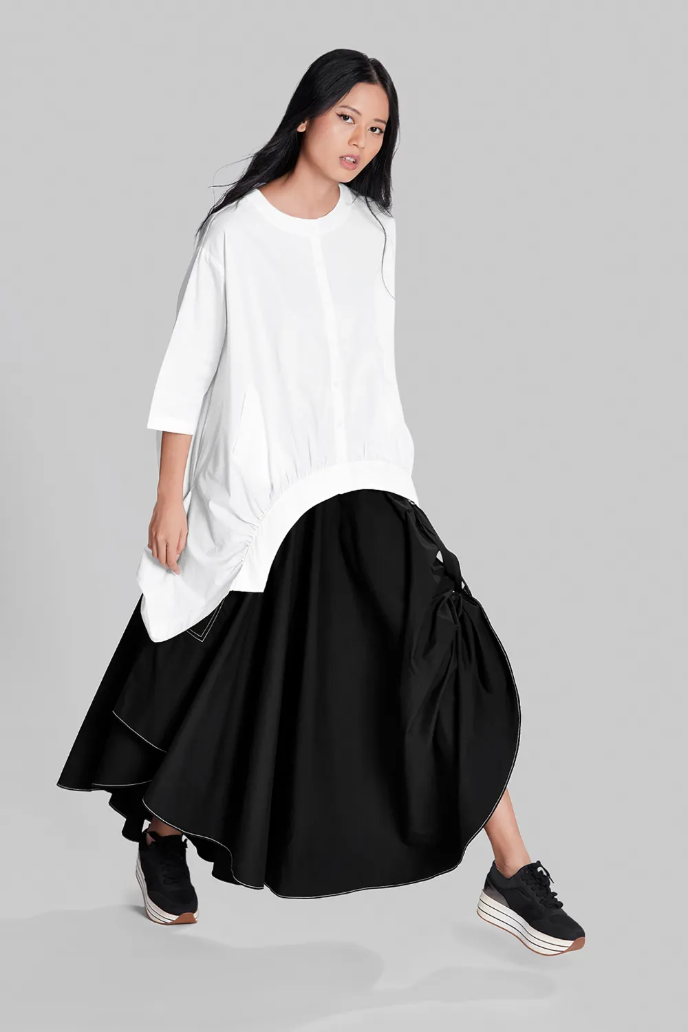 SHIRT WITH SIDE DRAPE