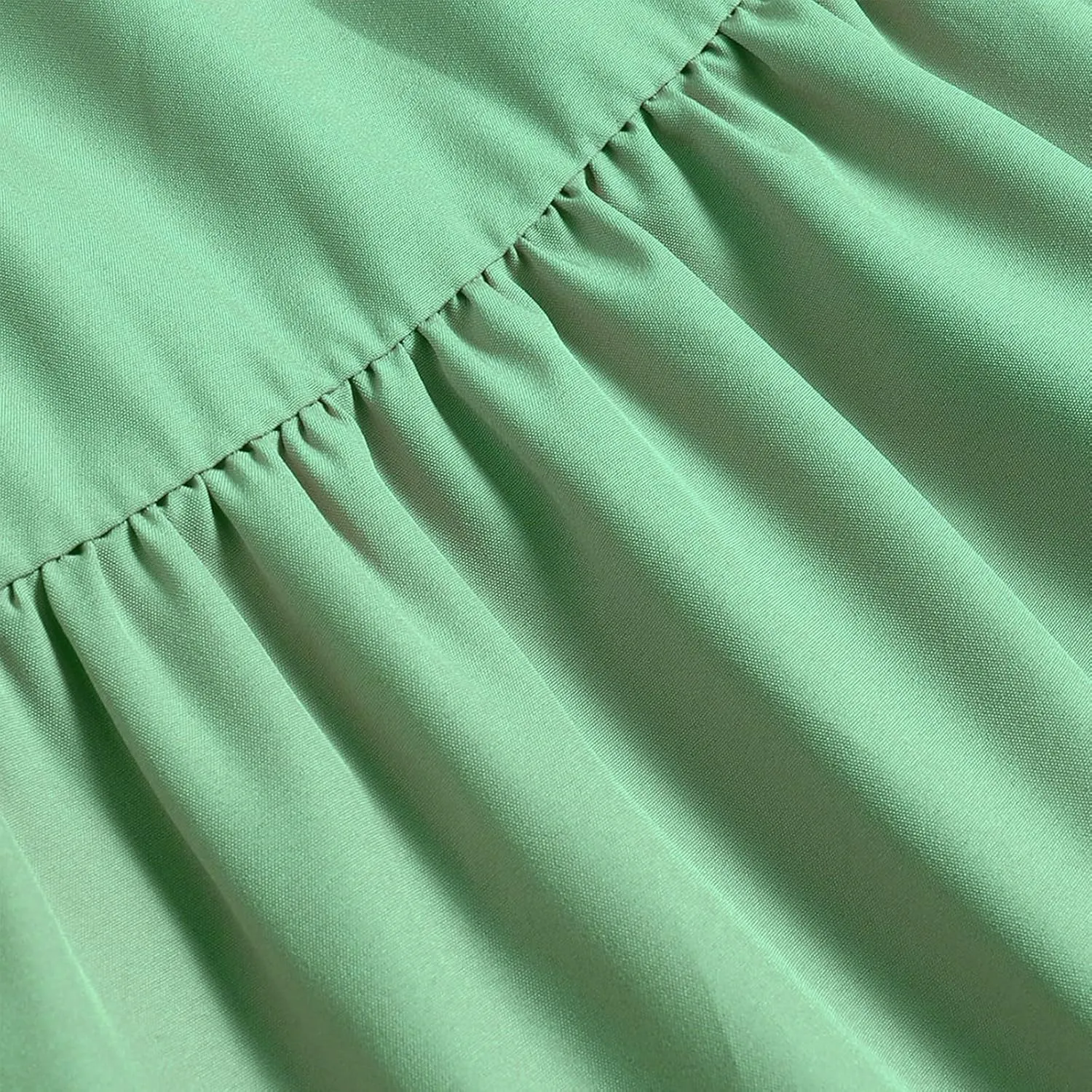 Skirts for Women Summer Drawstring High Waist Midi Skirt Loose Aline Solid Color Tiered Ruffle Knee Length Skirt