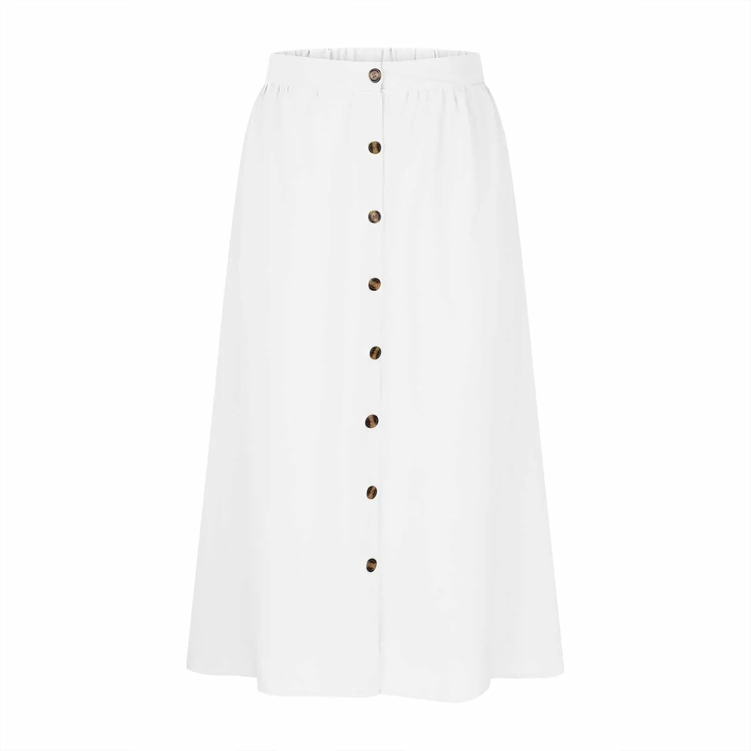 Skirts for Women Summer High Waisted Button Down Front Skirt with Pockets Casual Vintage Swing Flowy A-Line Skirts
