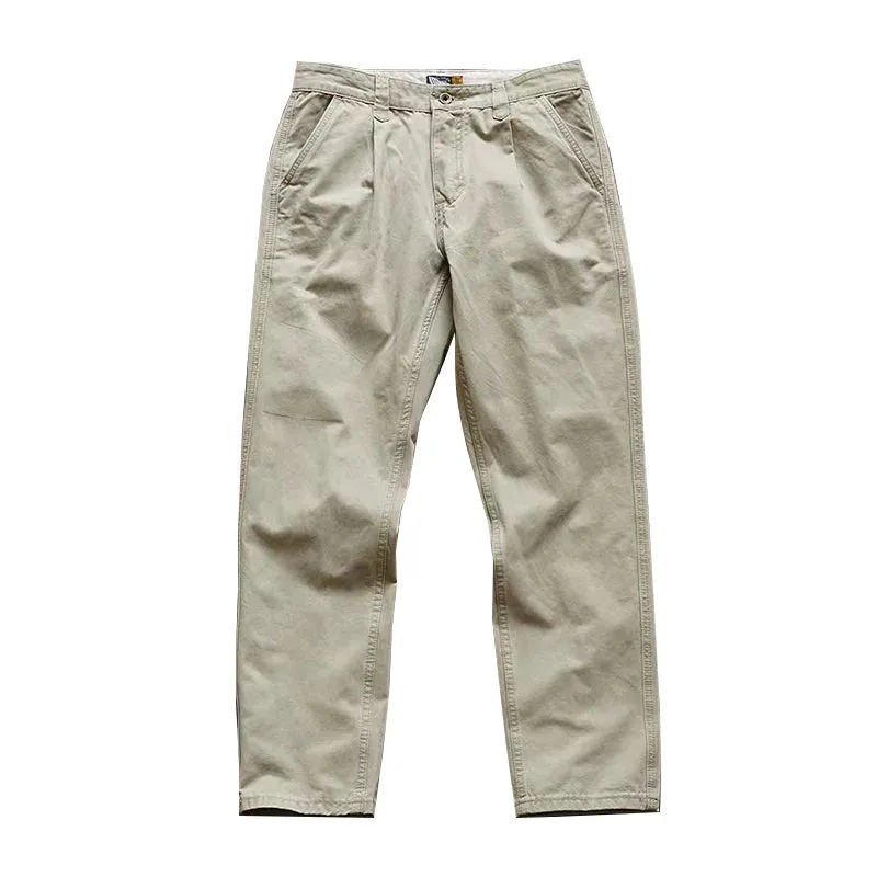 Solid Color Cotton Chino Pants