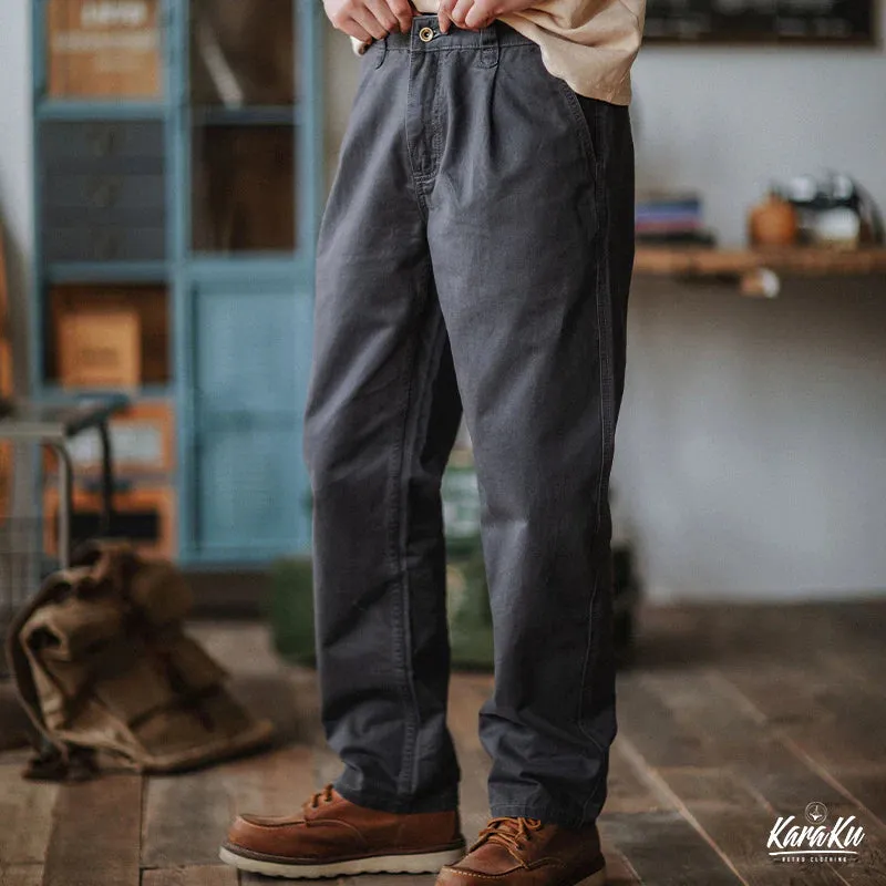 Solid Color Cotton Chino Pants
