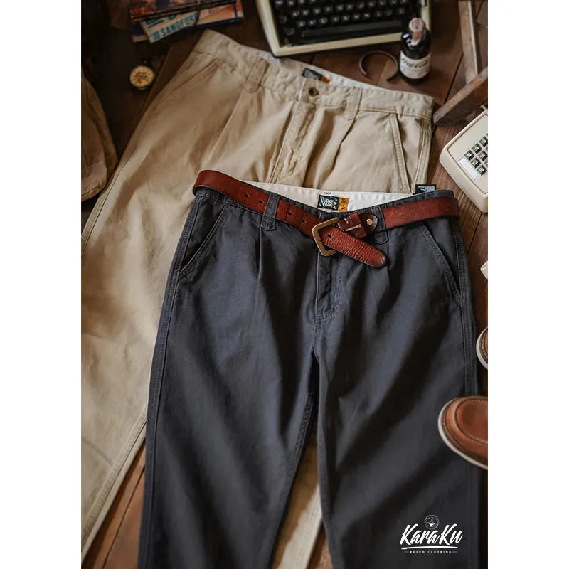 Solid Color Cotton Chino Pants