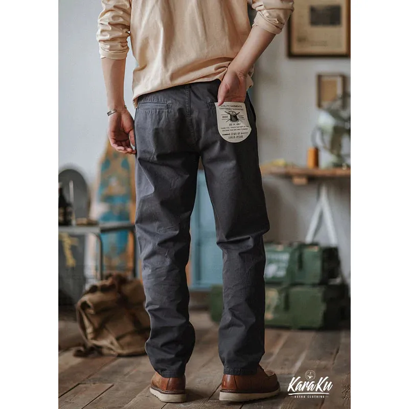 Solid Color Cotton Chino Pants