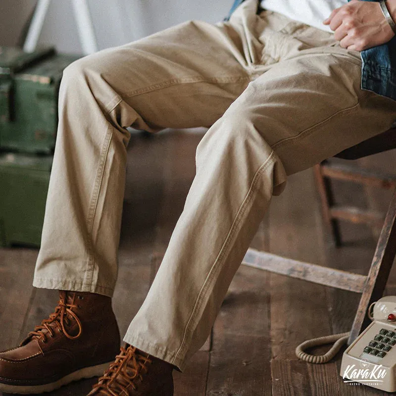 Solid Color Cotton Chino Pants
