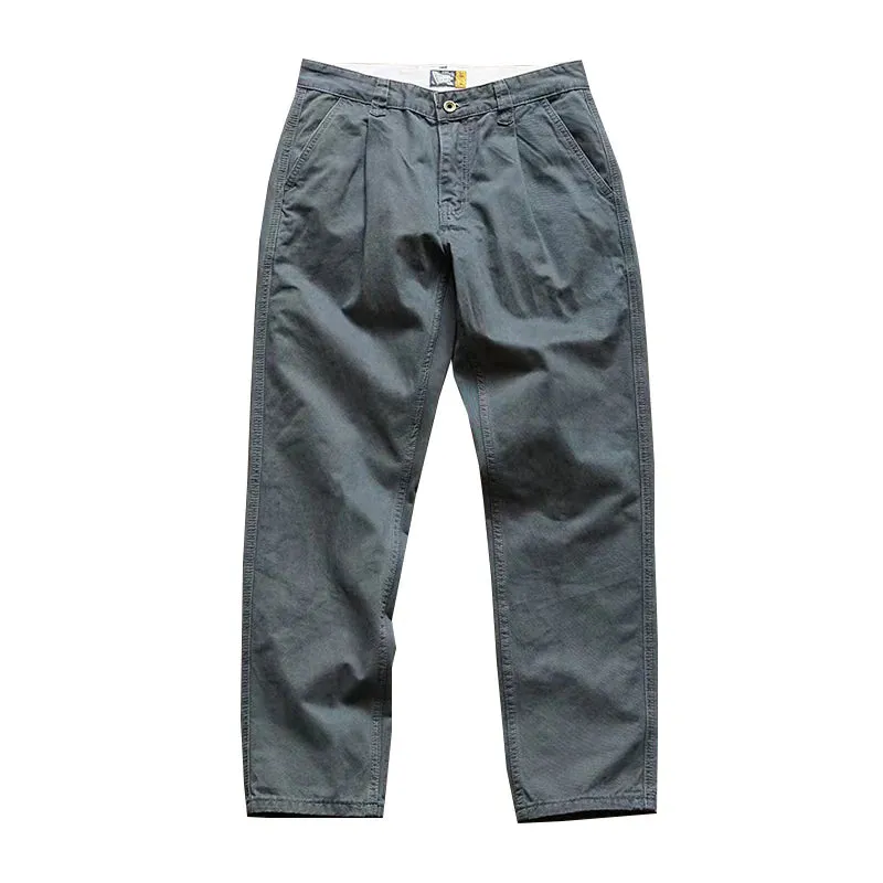 Solid Color Cotton Chino Pants