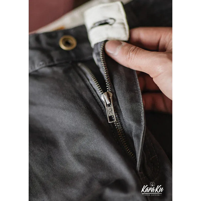Solid Color Cotton Chino Pants