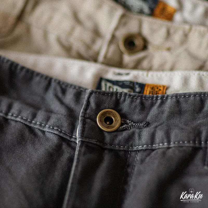 Solid Color Cotton Chino Pants