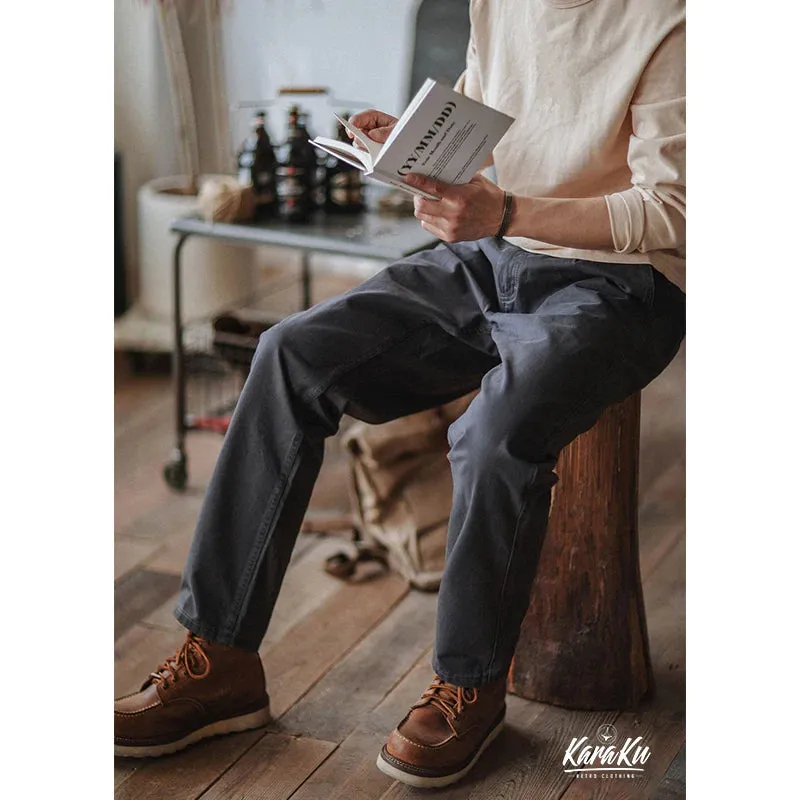 Solid Color Cotton Chino Pants