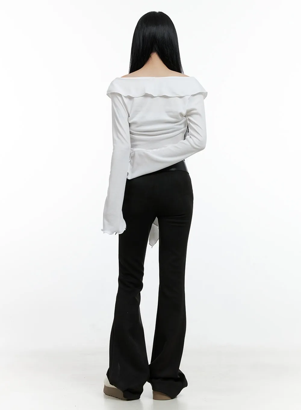 Solid Slim Fit Suede Pants CN408
