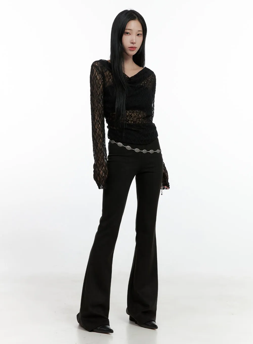 Solid Slim Fit Suede Pants CN408