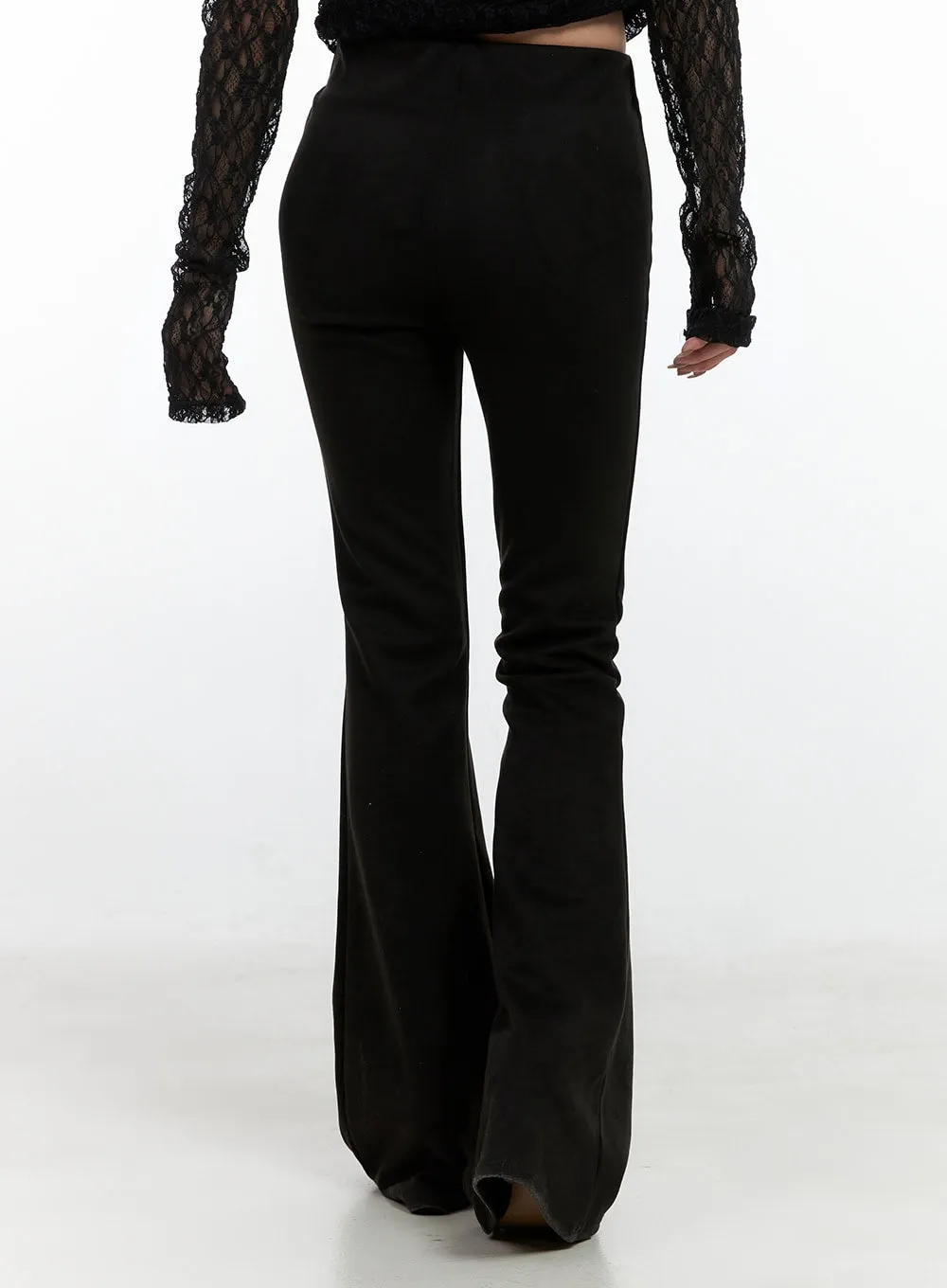Solid Slim Fit Suede Pants CN408