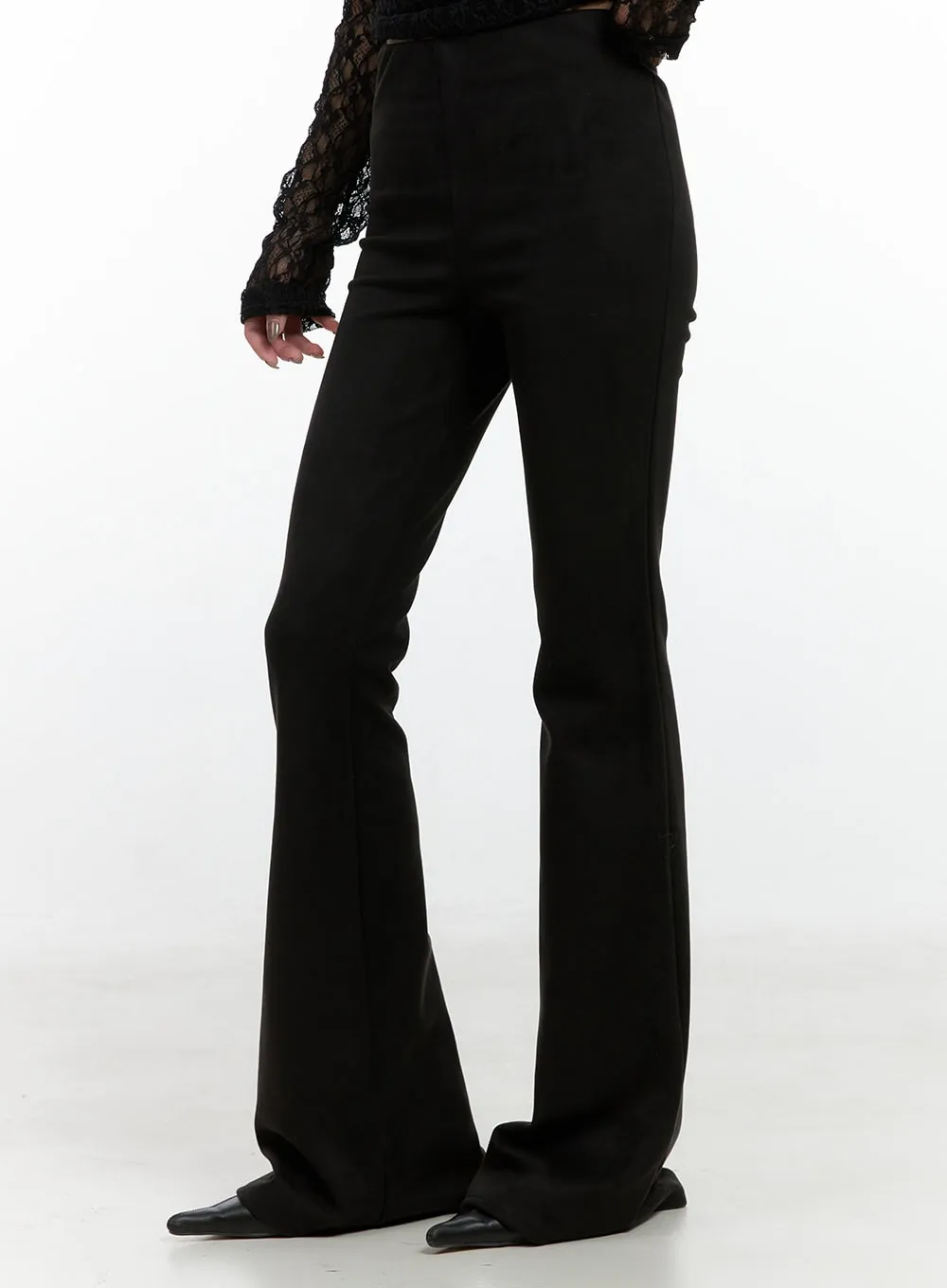 Solid Slim Fit Suede Pants CN408
