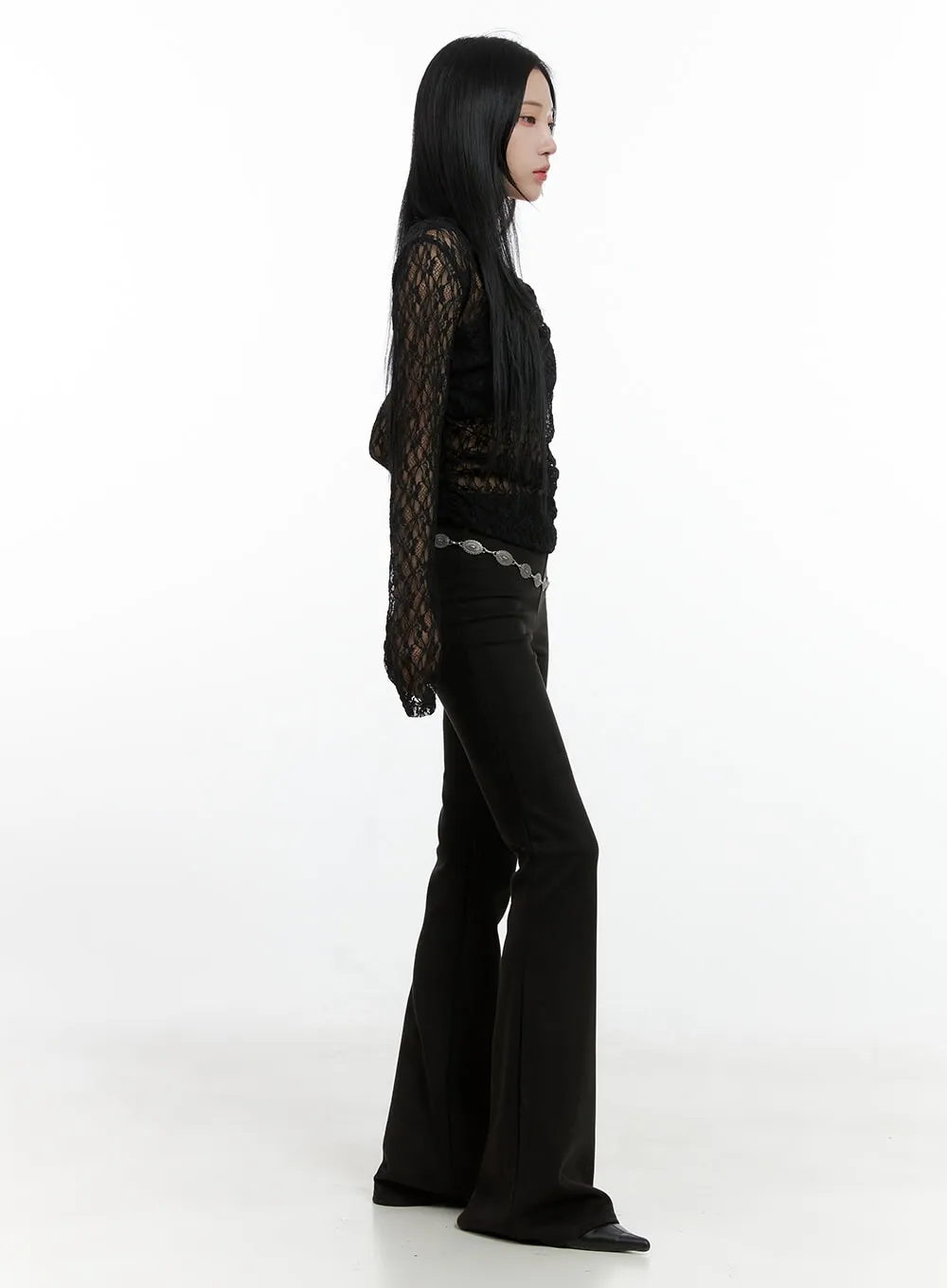 Solid Slim Fit Suede Pants CN408