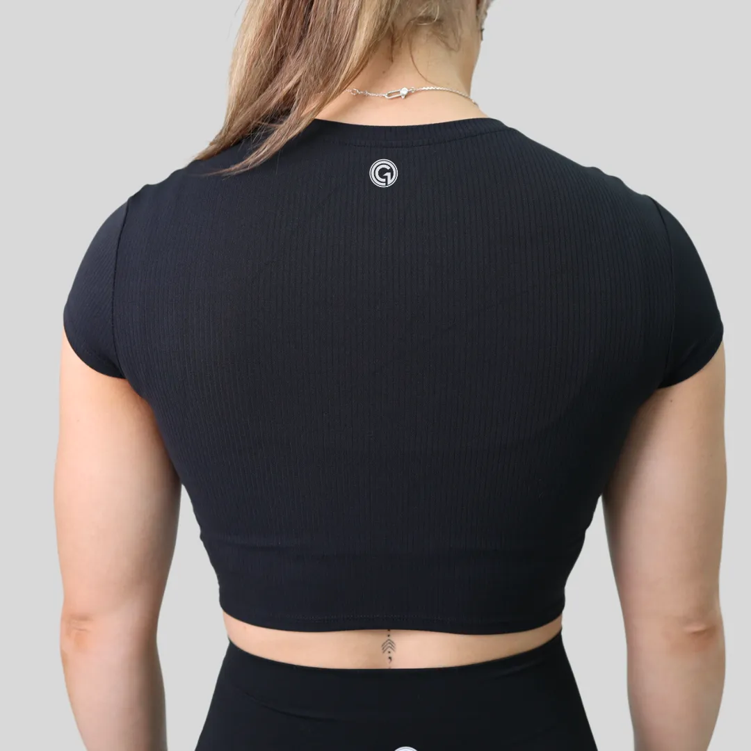 SORAYA CROPPED  TOP - BLACK