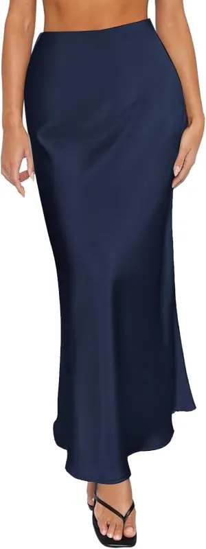 Spring Summer Skirts Satin Skirt High Waisted Maxi Wedding A Line Long Skirts Women's Short Skirt