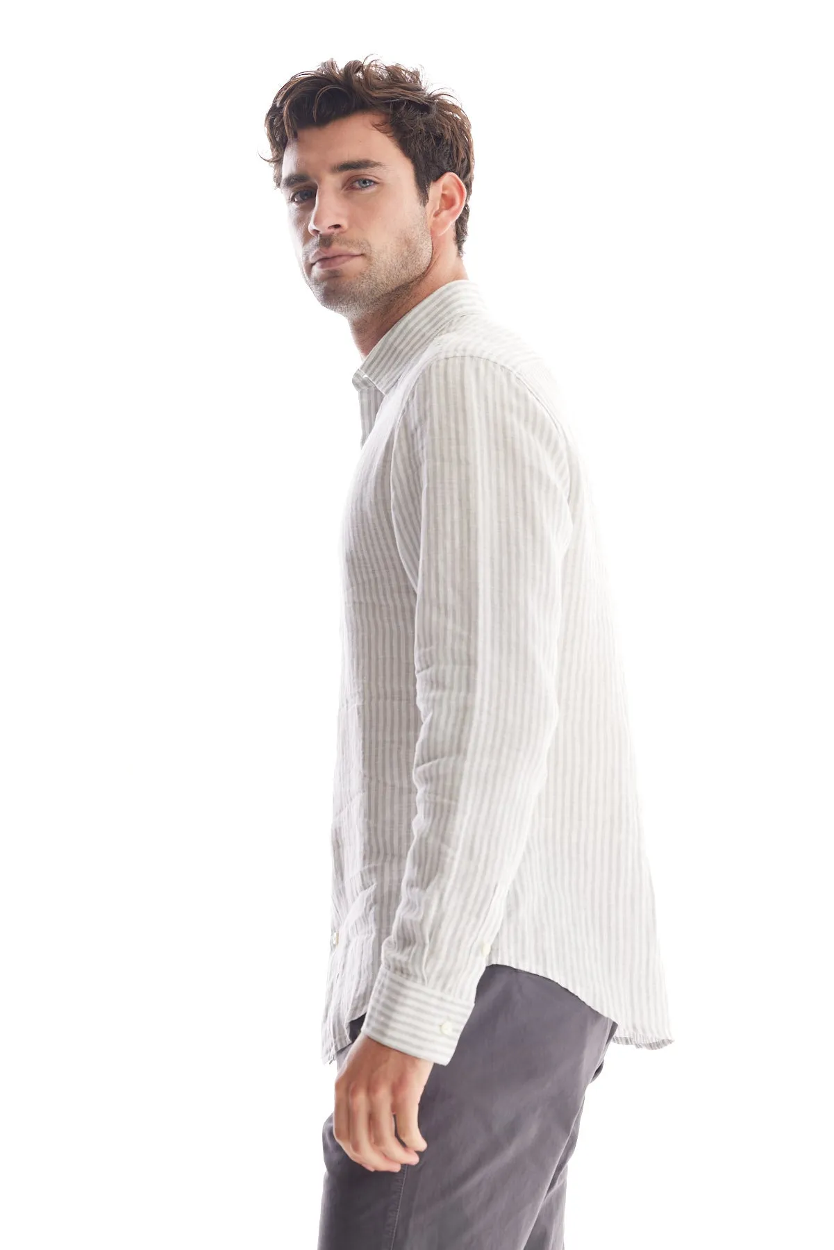 Striped Linen Dress Shirt