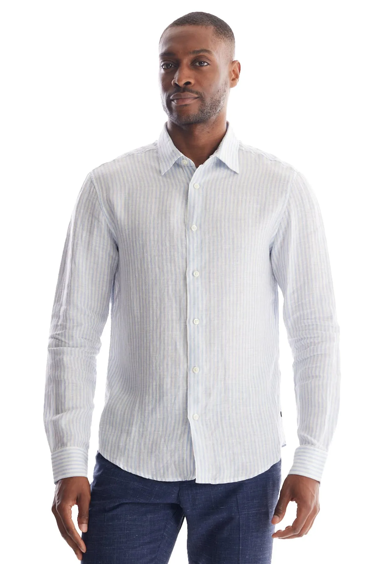 Striped Linen Dress Shirt