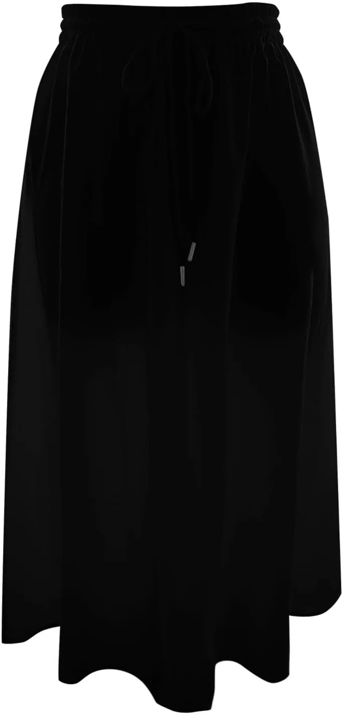 Summer Beach Boho Floral Maxi Skirt Women Elastic High Waist Tiered Pleated Flowy Long Casual Skirt