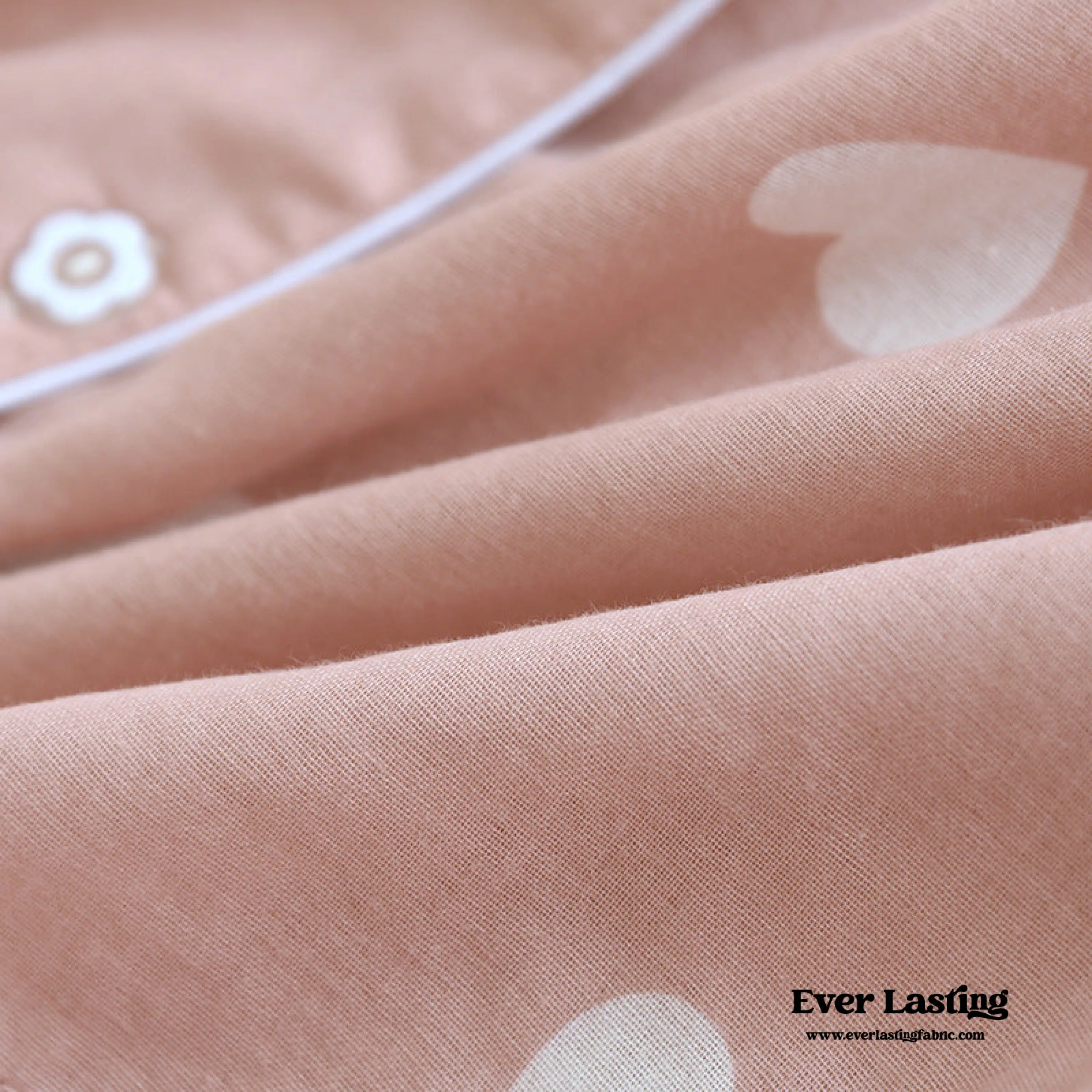 Sweet Heart Long Sleeves and Pants Cotton Pajama Set / Pink