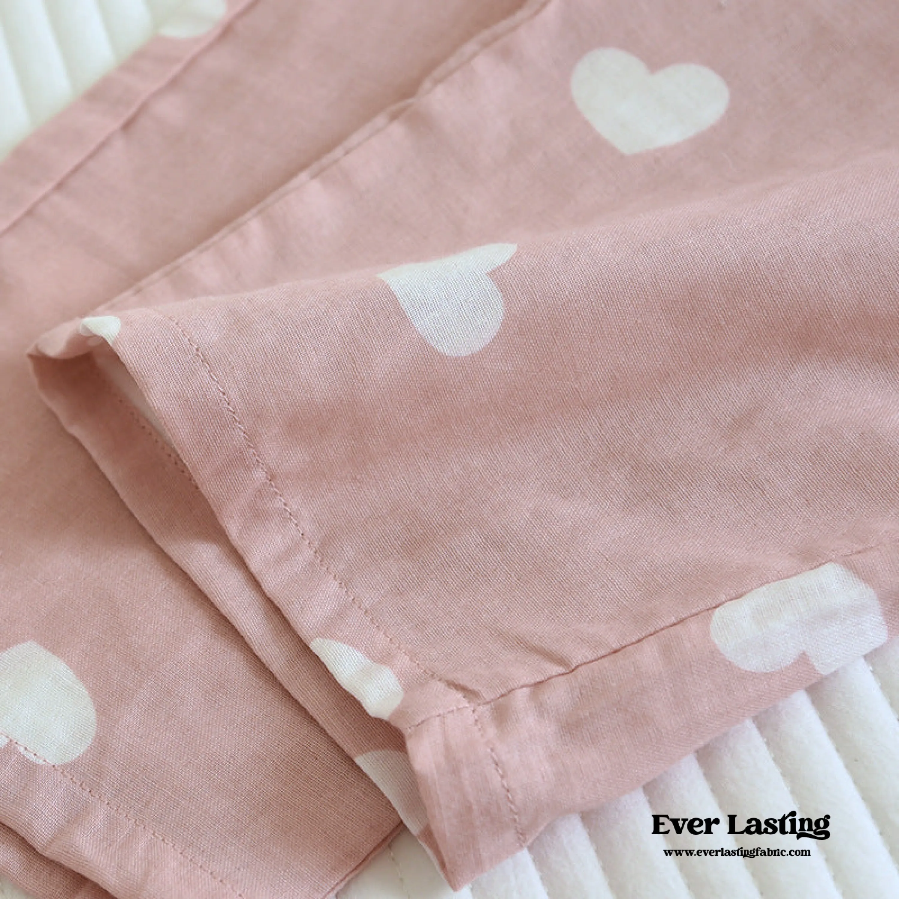 Sweet Heart Long Sleeves and Pants Cotton Pajama Set / White