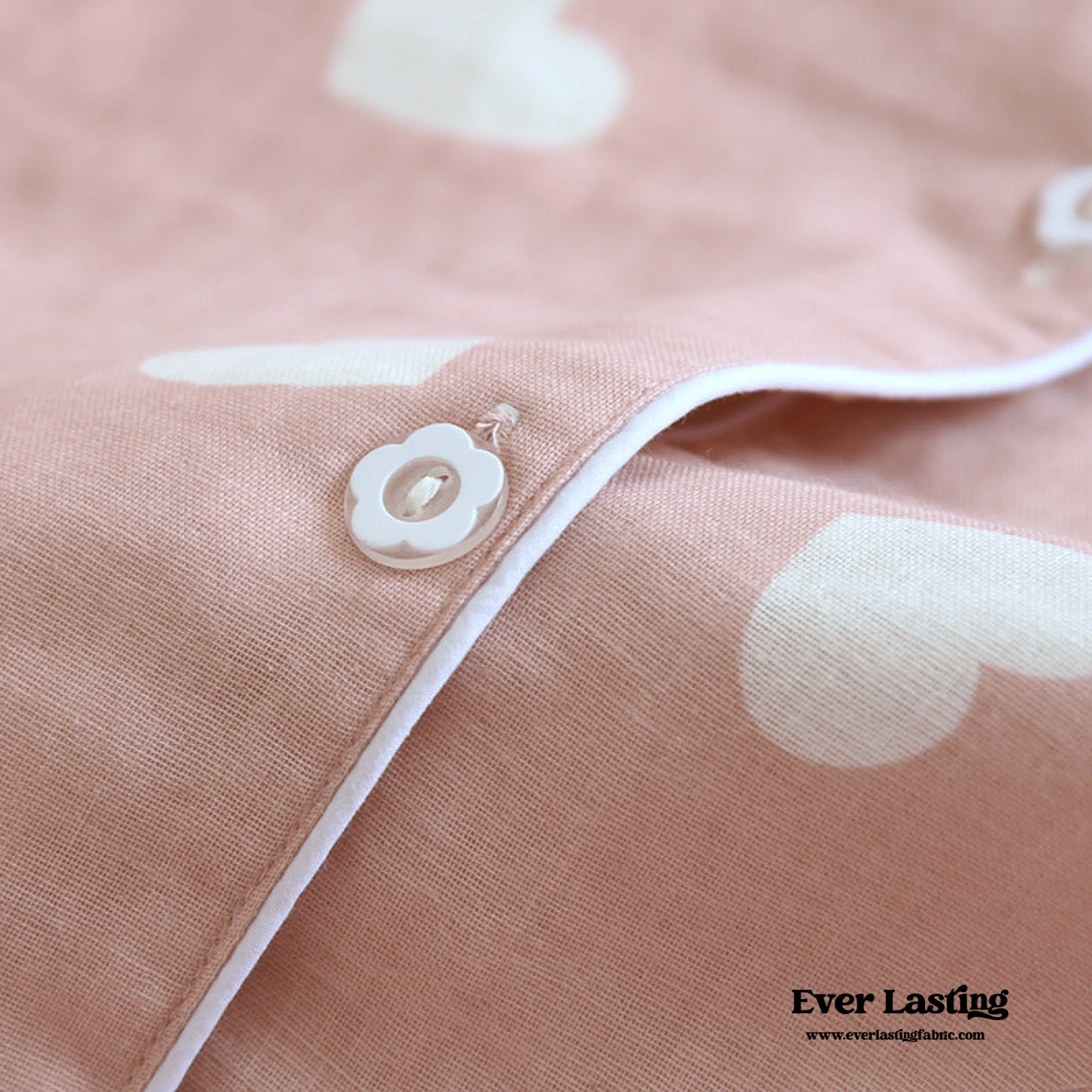 Sweet Heart Long Sleeves and Pants Cotton Pajama Set / White