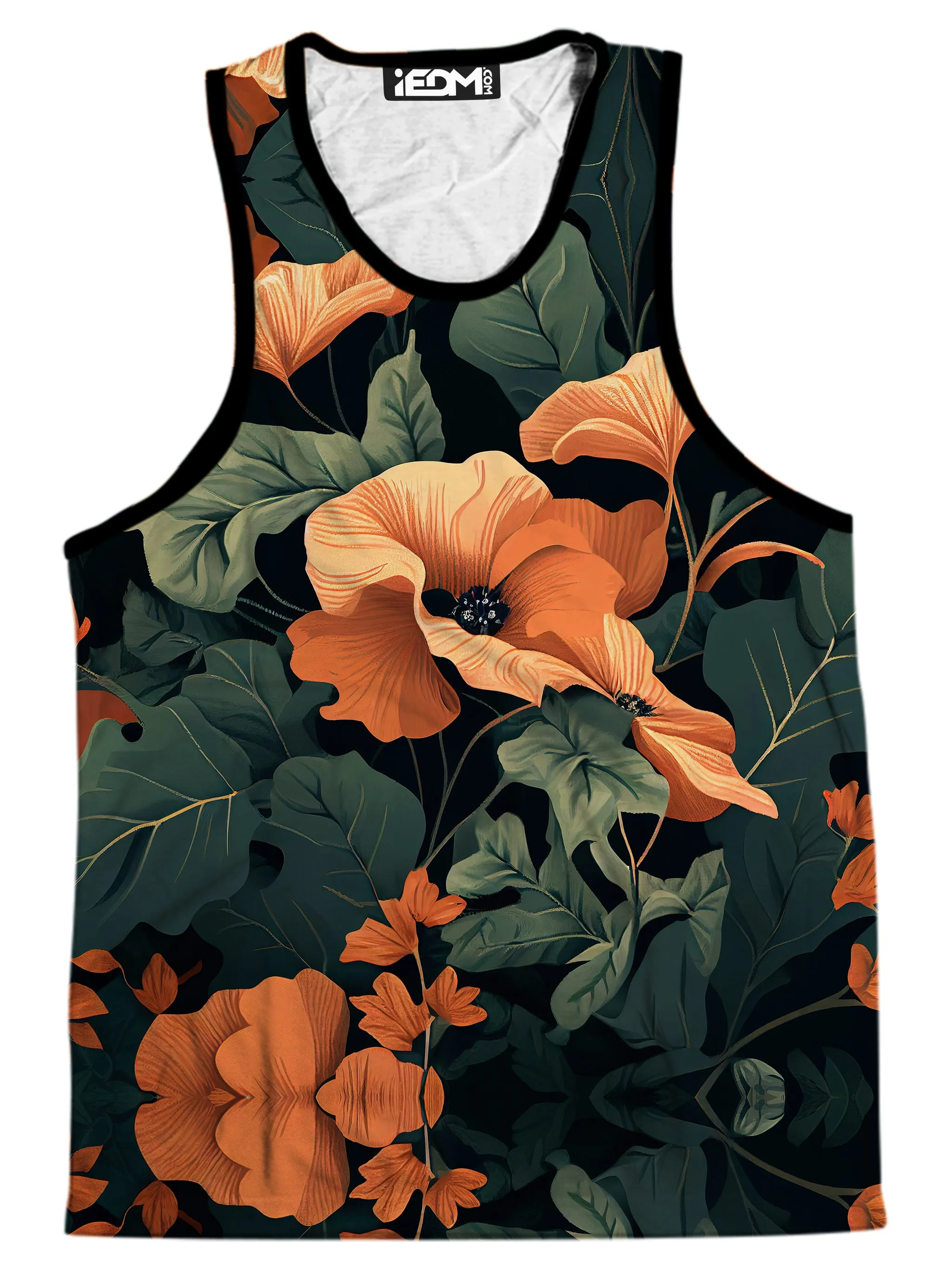 Tangerine Floral Men's Tank and Shorts Combo