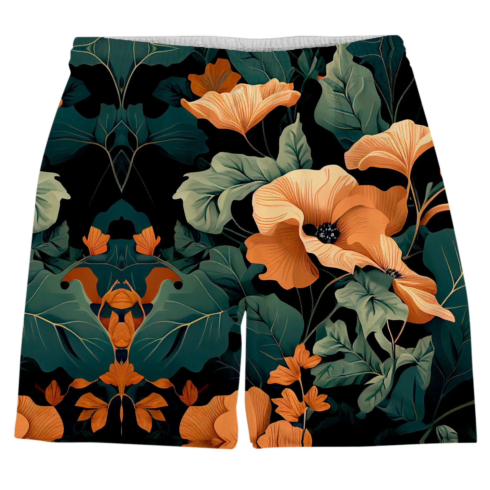 Tangerine Floral Men's Tank and Shorts Combo