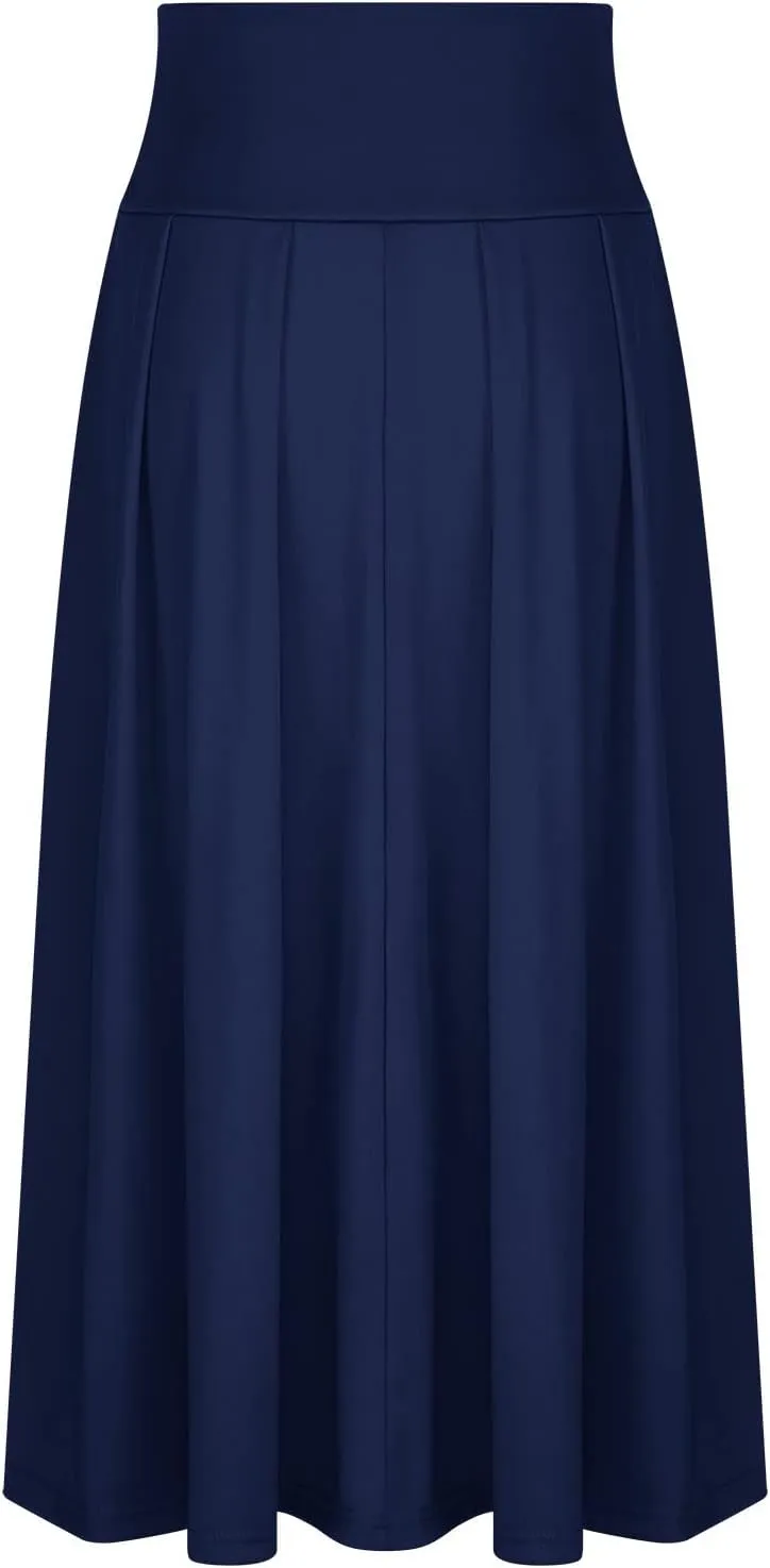 TANGNADE Women's High Waist A-Line Skirt Ankle Length Casual Flowy Long Flared Summer Trendy Elegant Maxi Skirt
