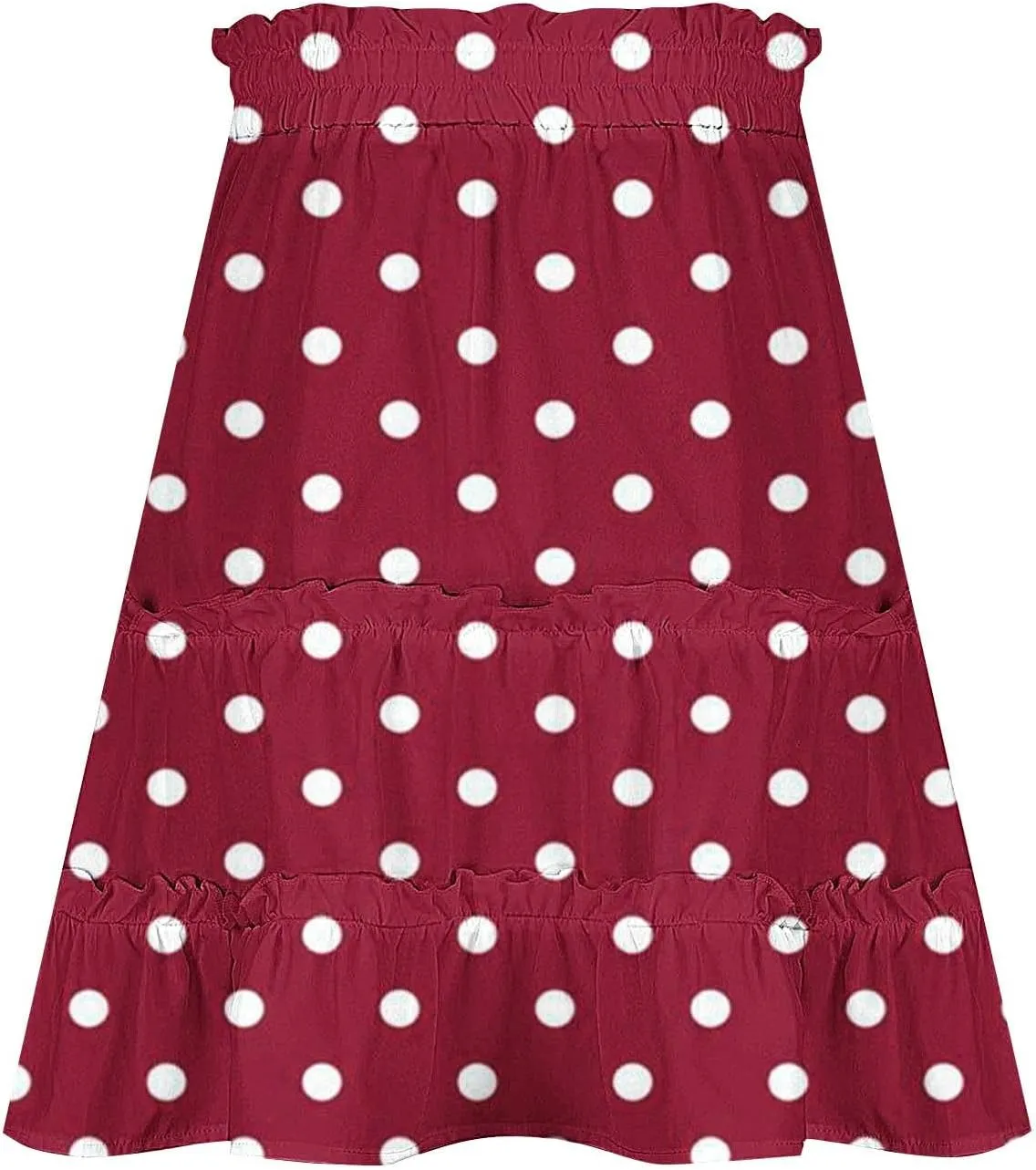 TANGNADE Women's Summer Floral High Waist Ruffle Short Mini Skirts Drawstring Tie Polka Dots Skirt Flowy Beach Skorts