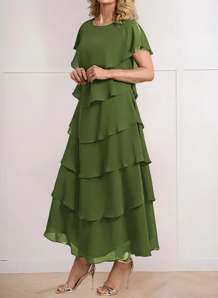 Tiered Mother of The Bride Dresses for Wedding 2025 Chiffon Formal Dresses Grandmother of Bride Dress