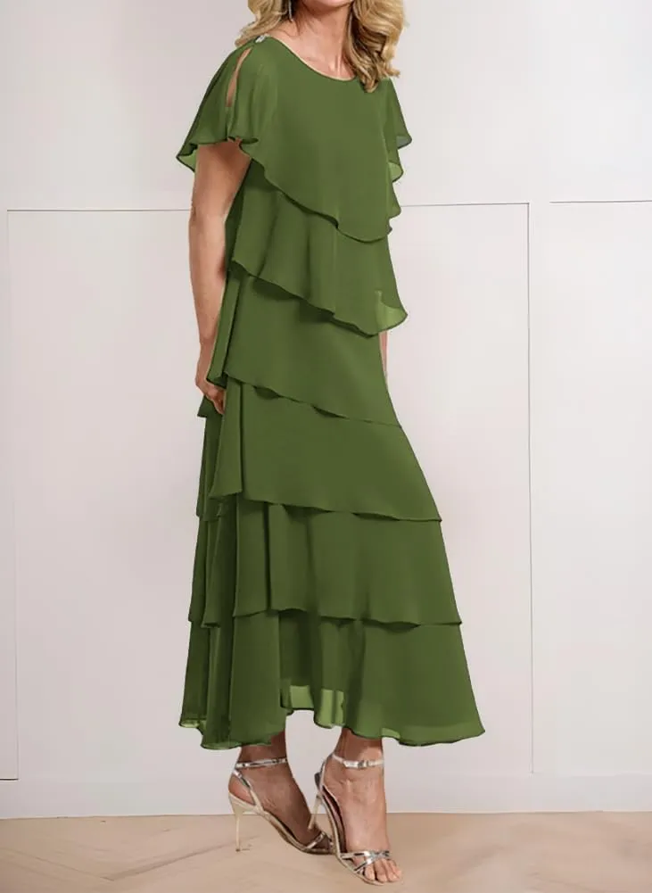 Tiered Mother of The Bride Dresses for Wedding 2025 Chiffon Formal Dresses Grandmother of Bride Dress