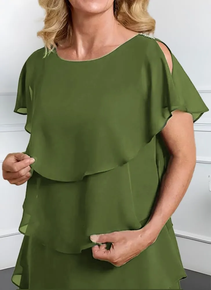 Tiered Mother of The Bride Dresses for Wedding 2025 Chiffon Formal Dresses Grandmother of Bride Dress