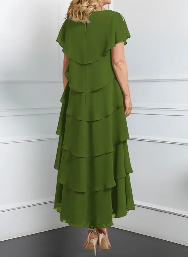 Tiered Mother of The Bride Dresses for Wedding 2025 Chiffon Formal Dresses Grandmother of Bride Dress