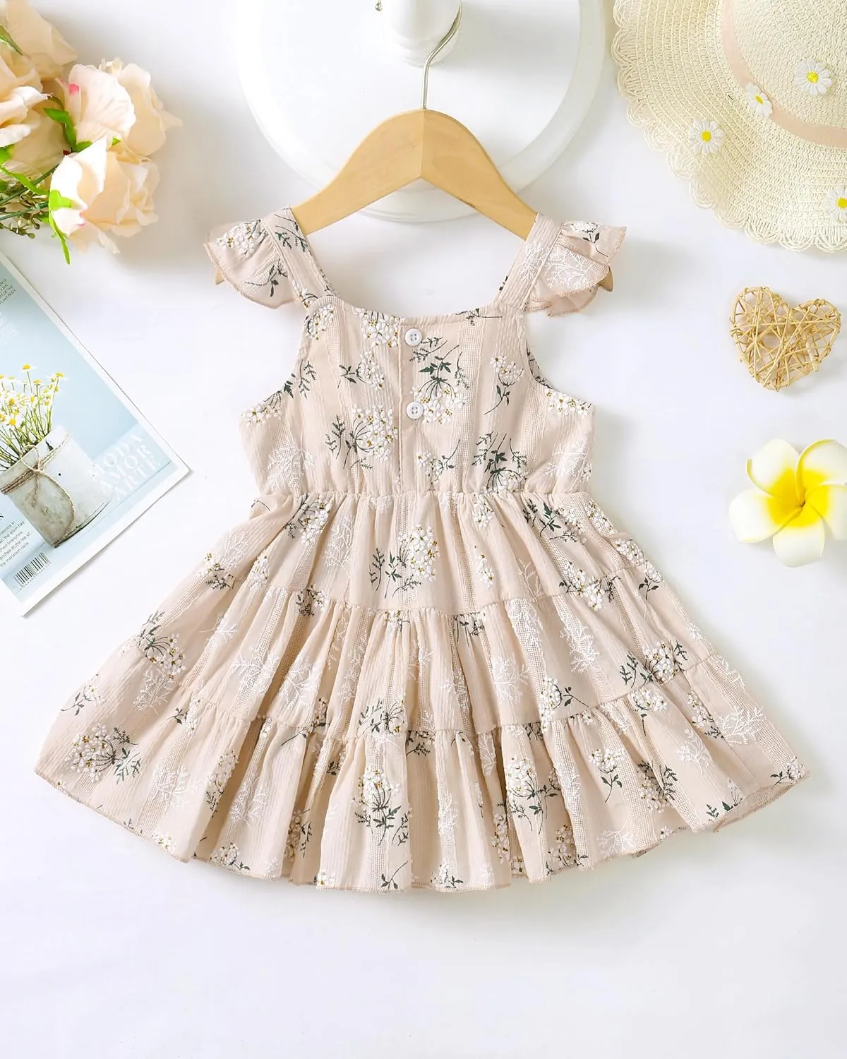 Toddler Baby Girl Dress Clothes Summer Dresses Outfits Little Girls Sleeveless Beach Sundress for Kids 12M-6T