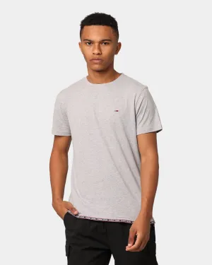 Tommy Jeans Branded Tape Hem T-Shirt Light Grey Heather