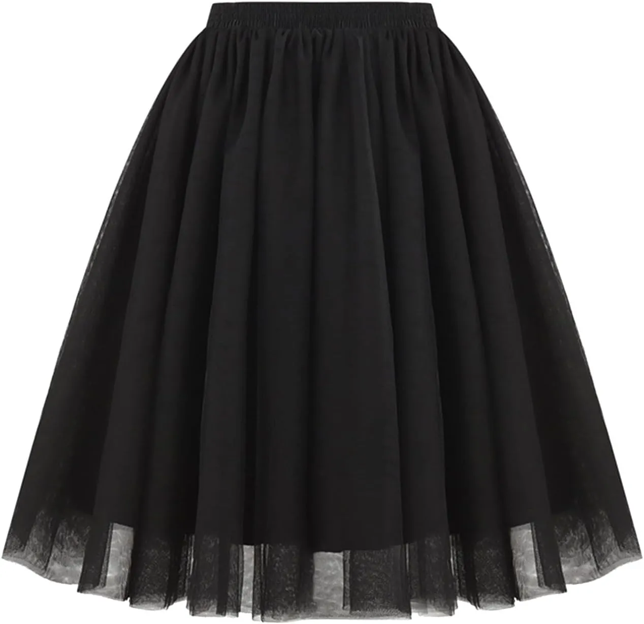 Tulle Skirts for Women Midi Layered Skorts Elastic High Waisted A Line Skirt Tutu Skirt for Prom Party