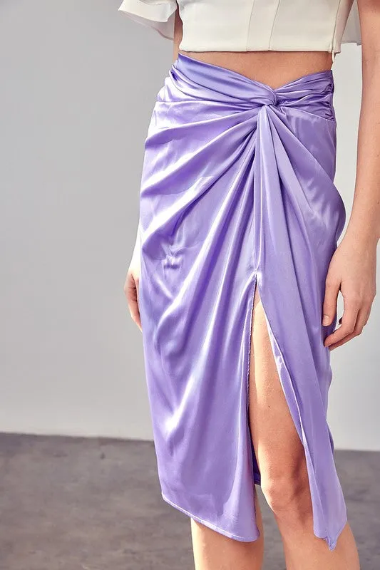 Twist Top Slit Leg Skirt